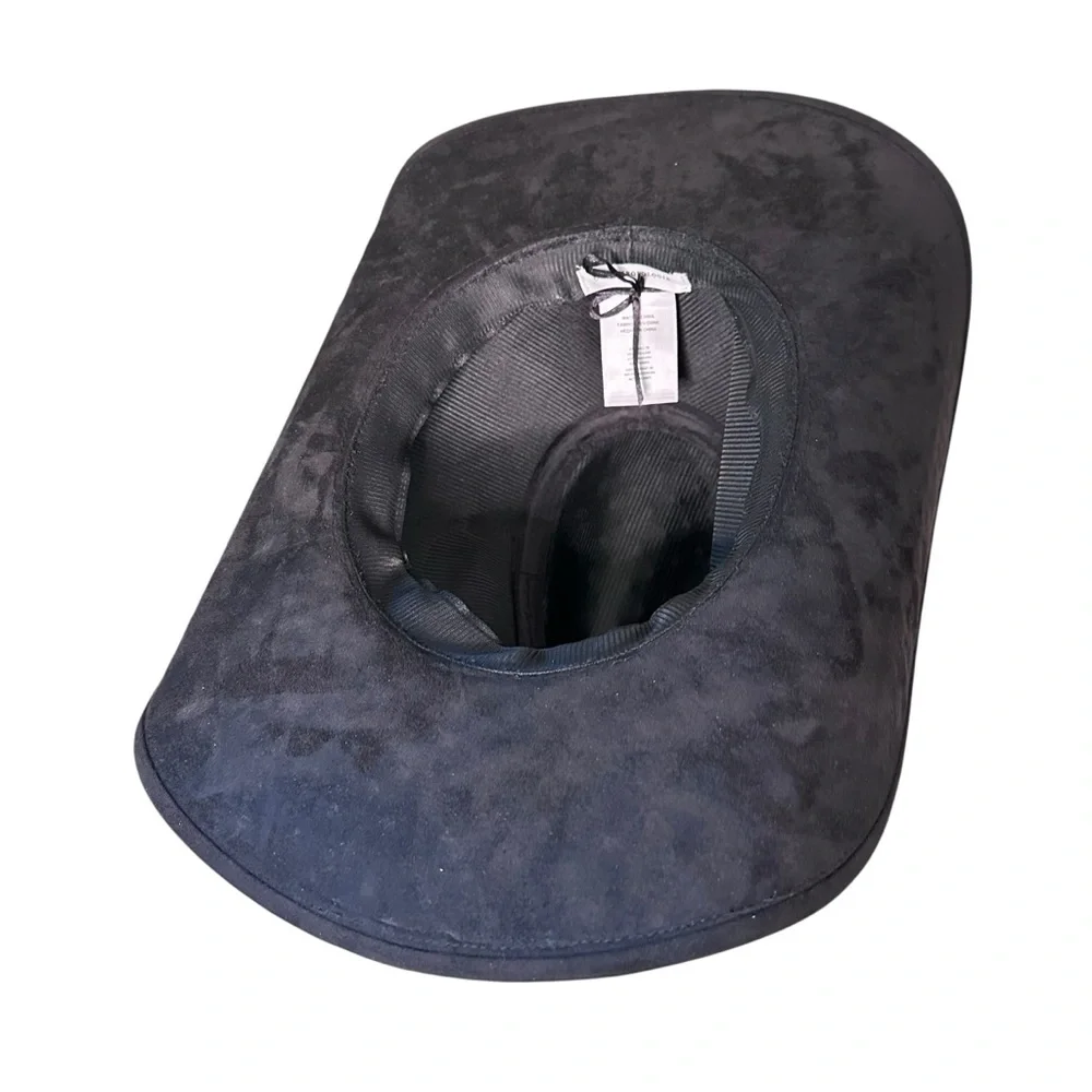 Anthropologie Sparkle Suede Rancher Hat Black NWOT - Picture 3 of 6
